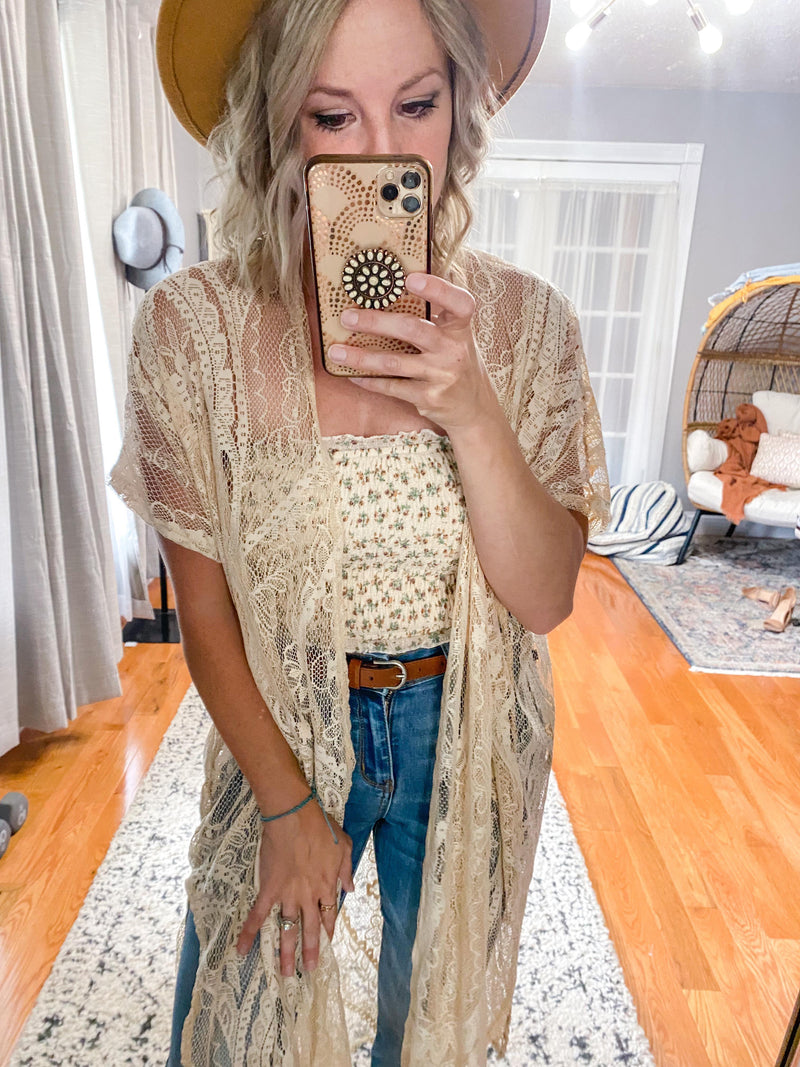 Charlie Lace Smocked Bandeau