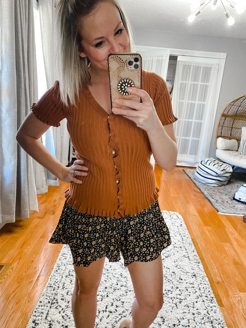 Poppy Button Down Knit Blouse