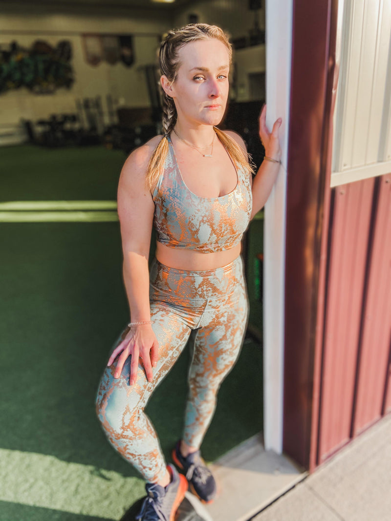 Snake Skin Foil Print Leggings