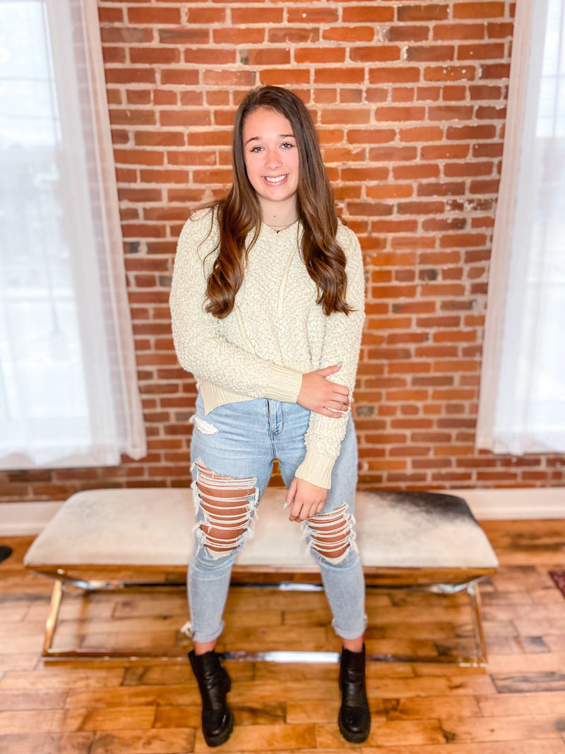 Bylee Alpaca Textured Hoodie