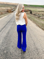 Royal Blue Woven Flared Pants 