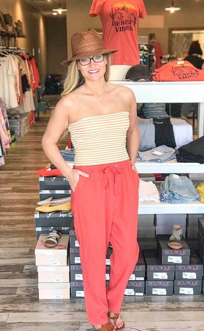 Striped Ribbed Tube Top