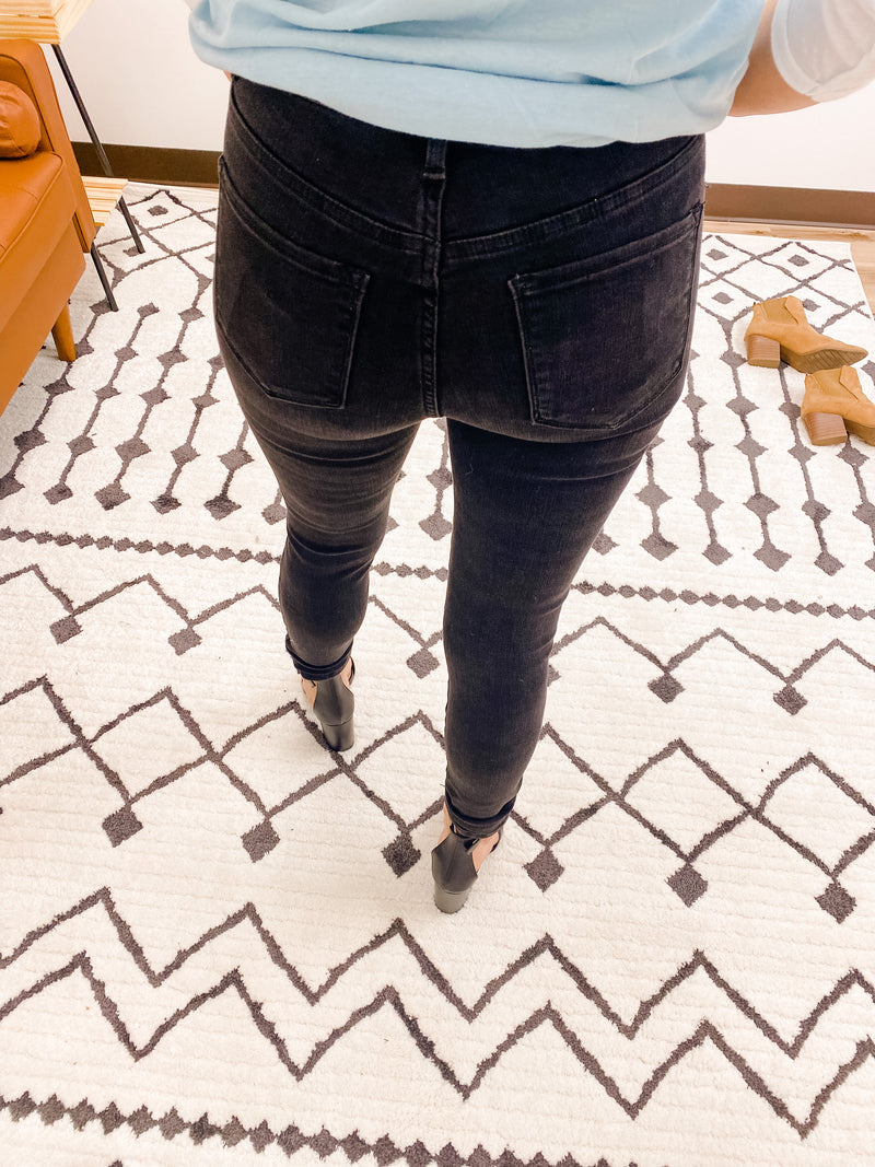 Haylie High Rise Button Up Skinny