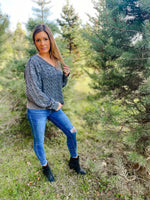Washed Cable Knit Sweater