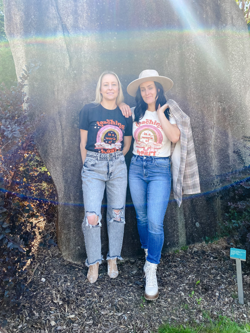 Teaching is a work of heart graphic tee