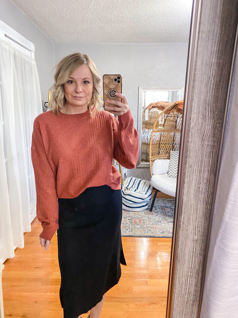 Sabrina Ribbed Sweater Midi Skirt