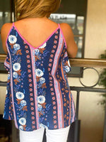 Boho Tribal Print Ruffle Tank