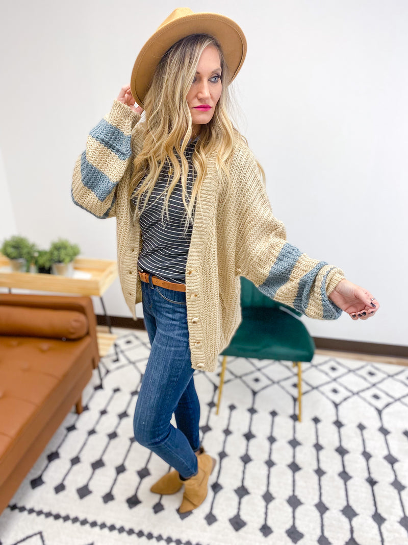 Striped Varsity Cardigan