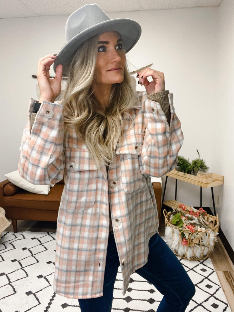 Checker Shacket with Pockets
