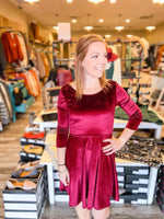 Adeline Velvet Holiday Swing Dress - Trendsetters Fashion Boutique