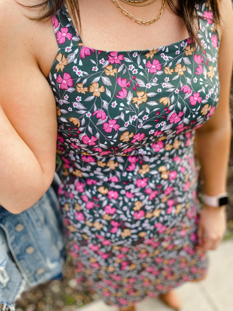 Kaitlyn Floral Square Neck Dress