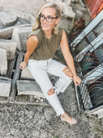 Shoulder Pad Cupro tank Top