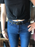 Geometrical Skinny Leather Belt