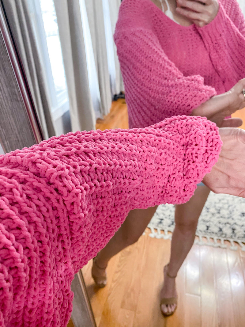 Tawny V-neck Chenille Sweater - Trendsetters Fashion Boutique