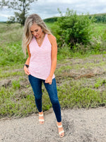 Striped V-neck Relaxed Fit Tank