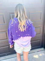 Purple Bleached Crew Neck Sweatshirt 