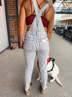Stephanie Striped Boyfriend Overalls
