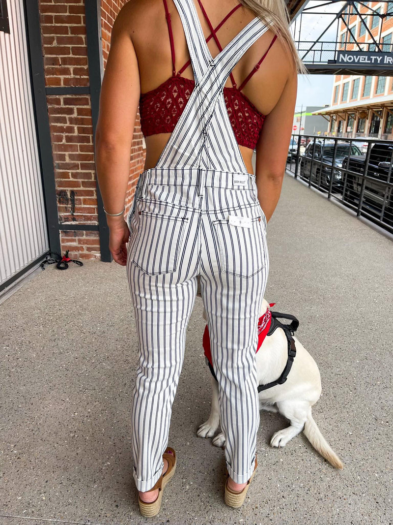 Stephanie Striped Boyfriend Overalls