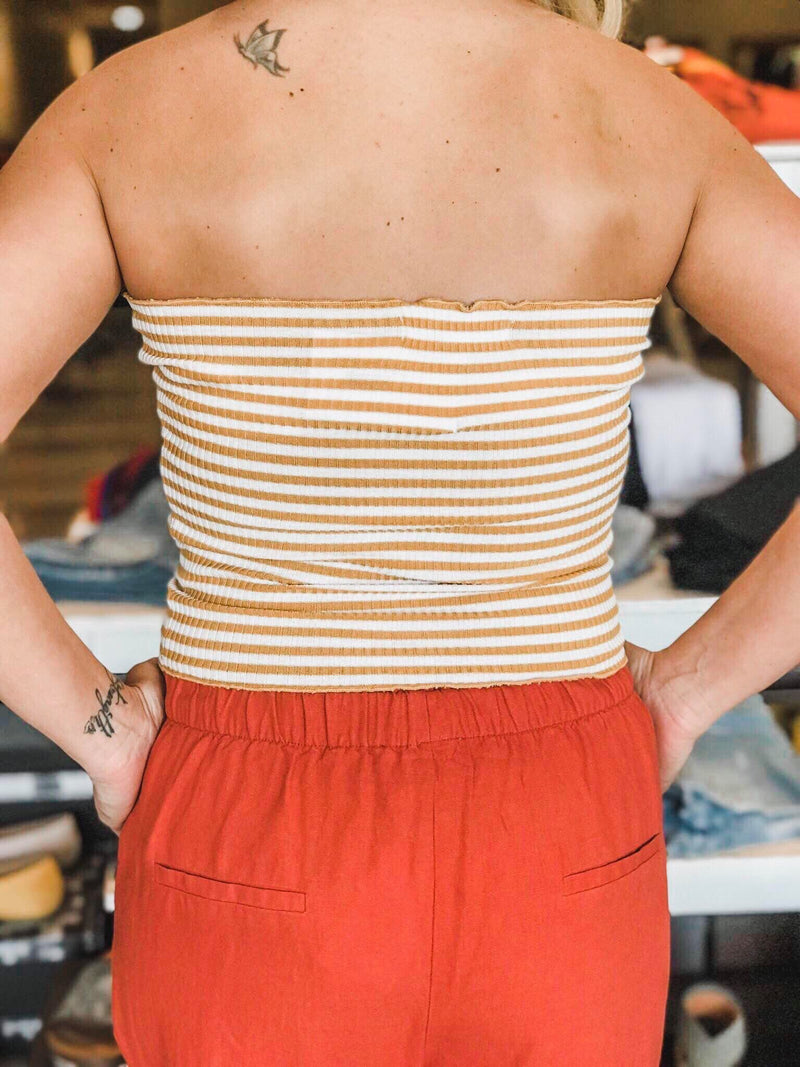 Striped Ribbed Tube Top