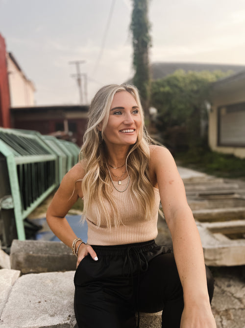 Whitley High Neck Ribbed Tank
