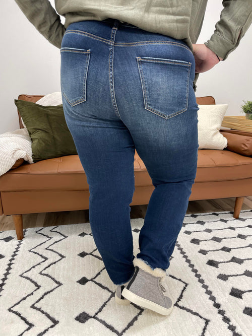 Jane Curvy Mid Rise Distressed Jeans