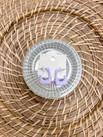 purple silicone hoop earrings 
