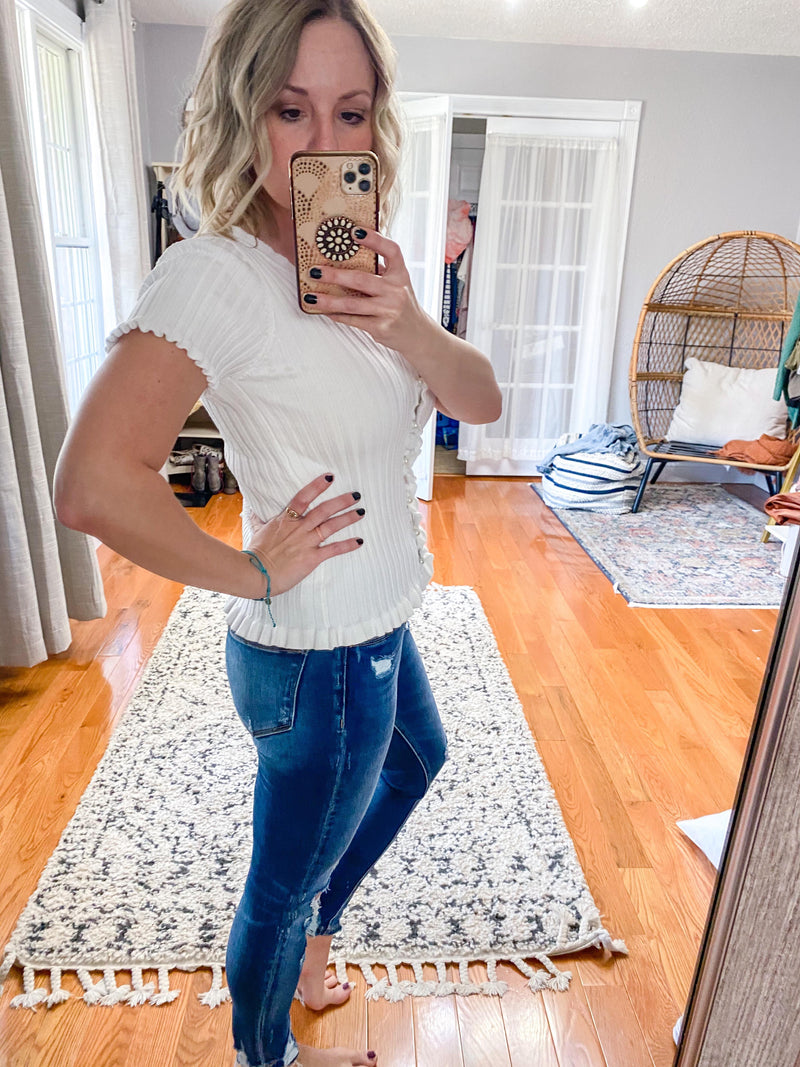 Poppy Button Down Knit Blouse