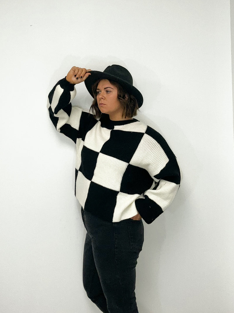 Black and White Checkered sweater 