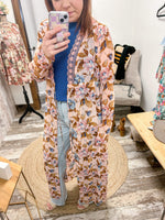 floral self tie sheer kimono pink 