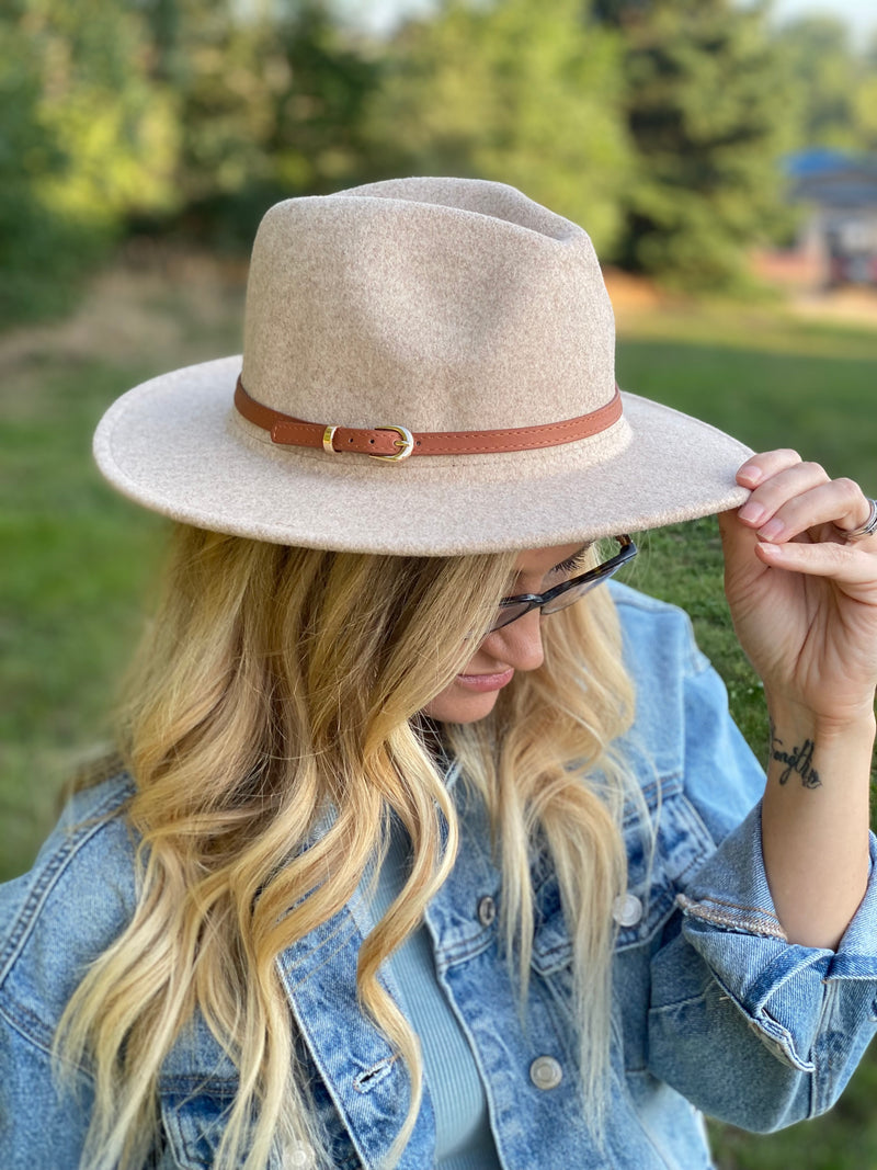 Esther Panama Hat with Brown Belt