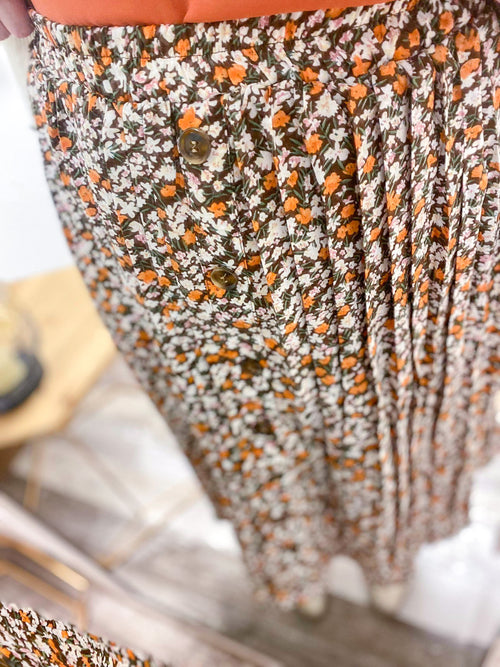 floral maxi skirt in autumn colors