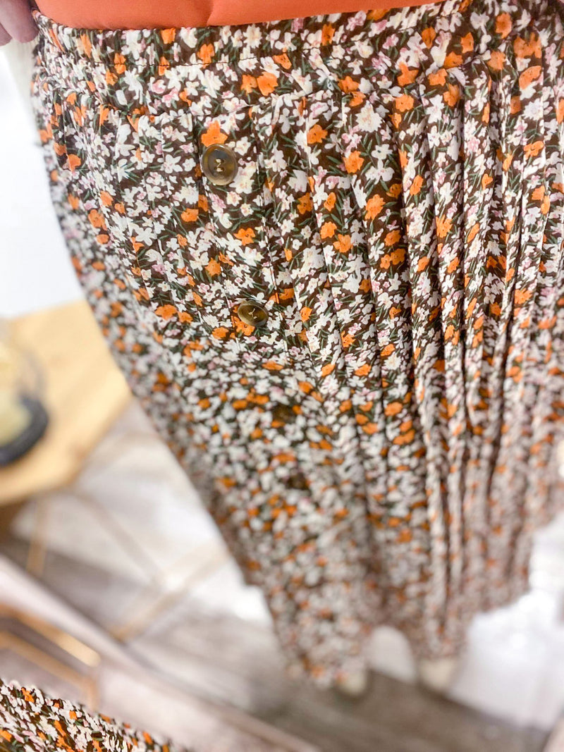 Autumn Floral Maxi Skirt