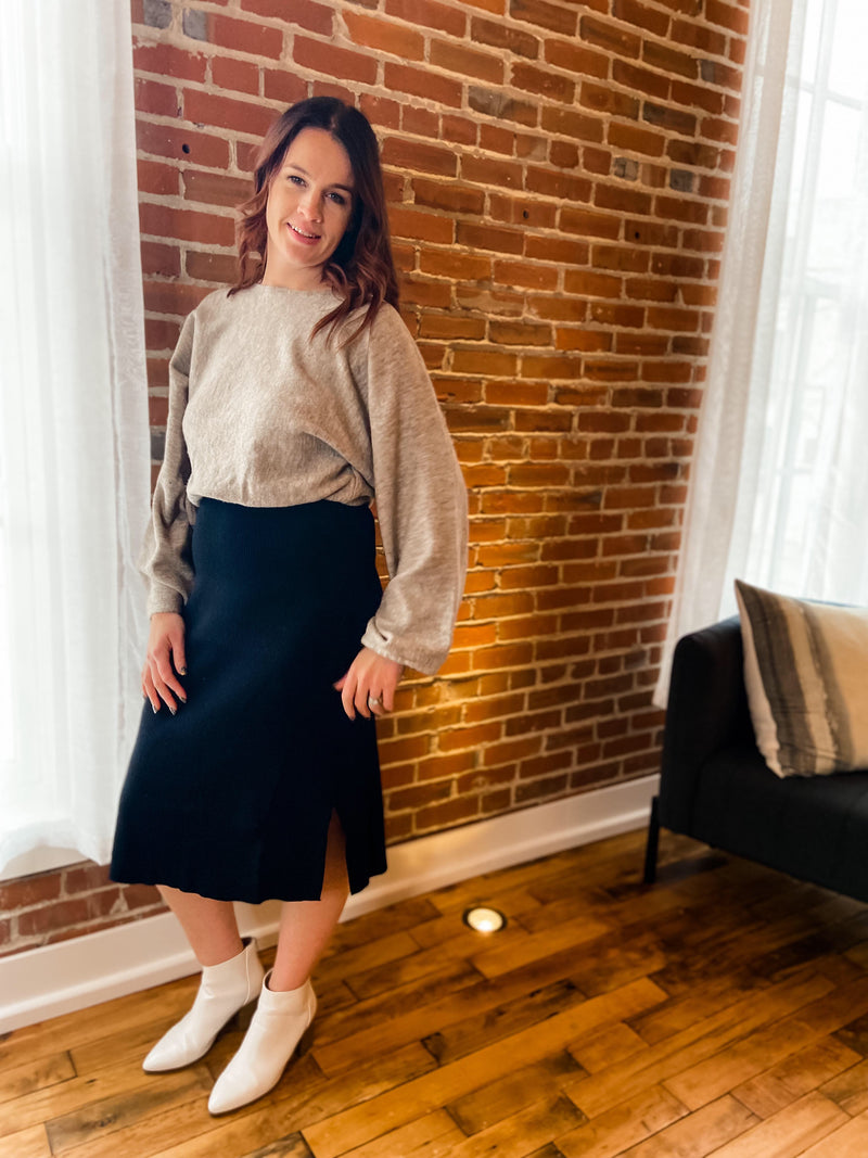 Sabrina Ribbed Sweater Midi Skirt