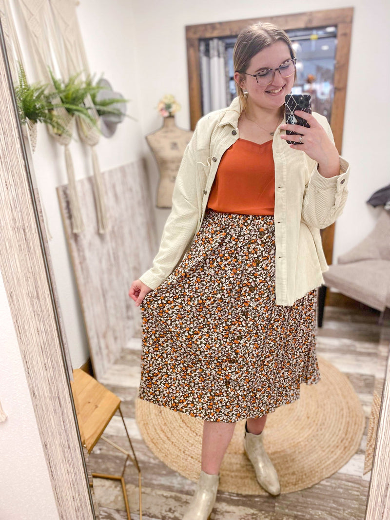 Autumn Floral Maxi Skirt