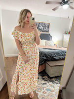 Ruffle Smocked Waist Floral Maxi Dress