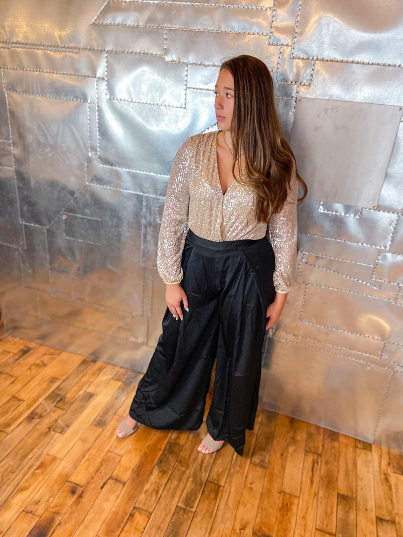 Bring the Drama  Wide leg pleated pants – Newd Style