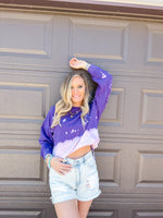 Purple Bleached Crew Neck Sweatshirt 