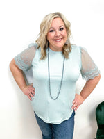 Tiered Lace Cap Sleeve Top