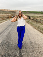 Royal Blue Woven Flared Pants 