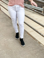 Angie Low Rise White Skinny Jeans
