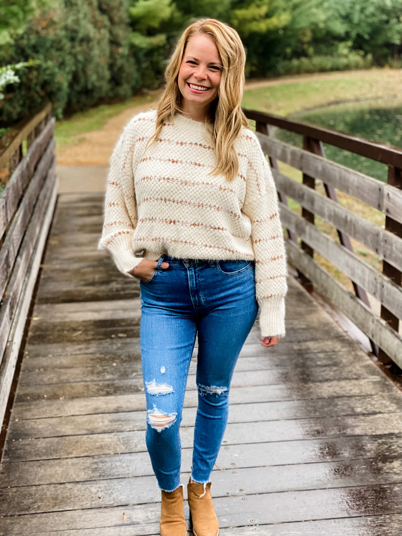 Jolene Fuzzy Striped Sweater