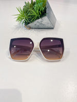 Metal Temple Square Frame Sunglasses