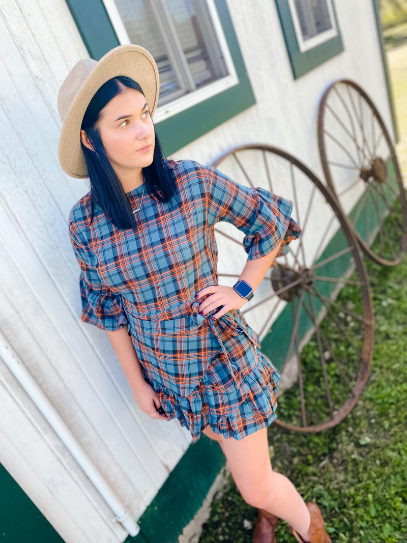 Beverly Plaid Front Tie Dress
