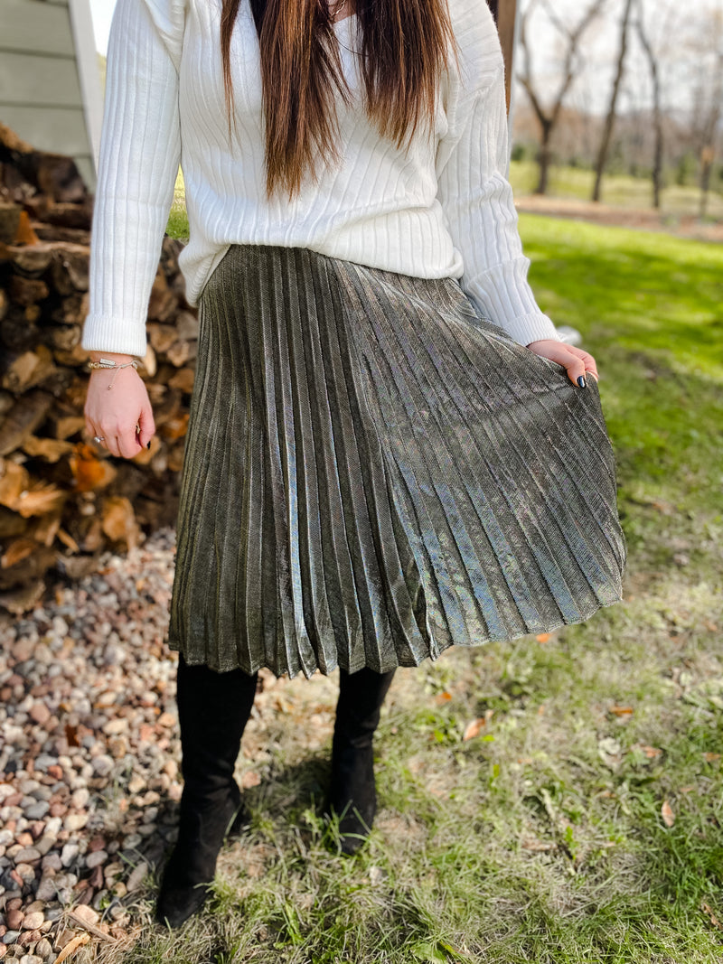 Treasure Pleated Midi Skirt