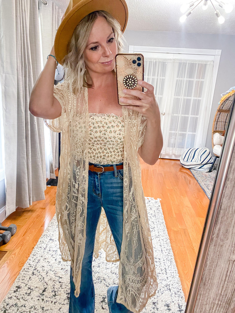 Charlie Lace Smocked Bandeau