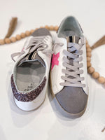 Paris Light Grey Sneakers with Pink Star